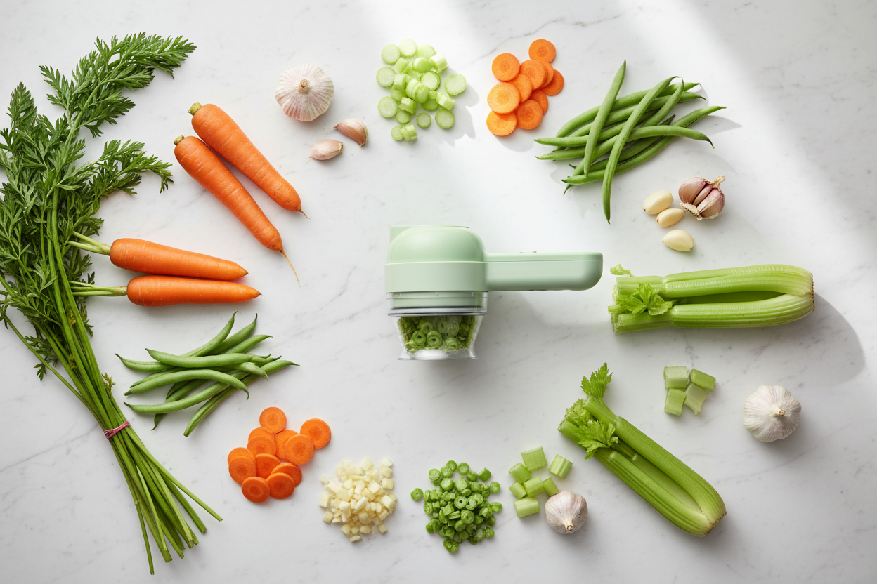 Electric Vegetable Cutter Flat-lay